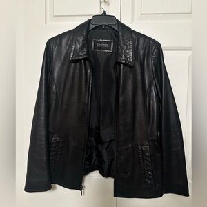 Donnybrook 100% Leather Zipped Black Jacket